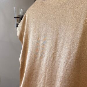 Anthropologie Metallic Gold Knit Top